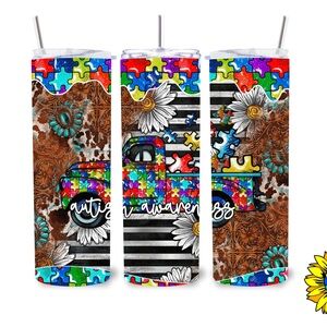 Autism Awareness Vintage Truck Puzzle Tumbler